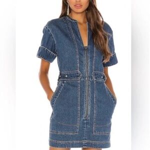Free People Dream on Denim Mini Dress Size M
